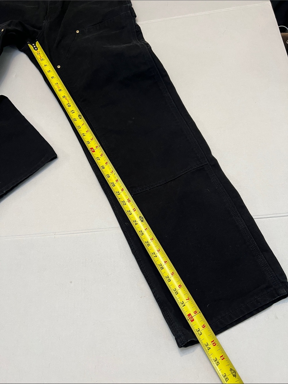 VINTAGE Y2K CARHARTT USA UNION MADE DOUBLE KNEE WORK PANTS BLACK SIZE 31x34 - Picture 9 of 12